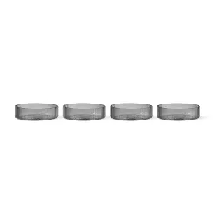 Produktfoto för ferm LIVING - Ripple Serving Bowls Set of 4 Smoked Grey ferm LIVING