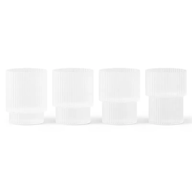 Alternativ bild 0 för ferm LIVING - Ripple Small Glasses 4 pcs. Frosted ferm LIVING