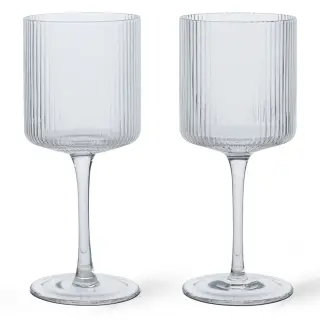 Produktfoto för ferm LIVING - Ripple Vit Wine Glasses Set of 2 Clear