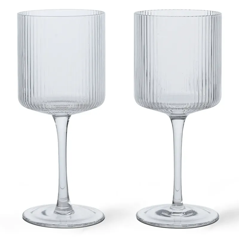 Alternativ bild 0 för ferm LIVING - Ripple Vit Wine Glasses Set of 2 Clear