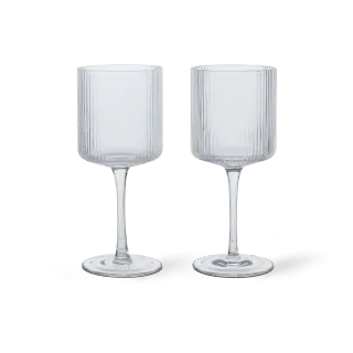 Produktfoto för ferm LIVING - Ripple Vit Wine Glasses Set of 2 Clear