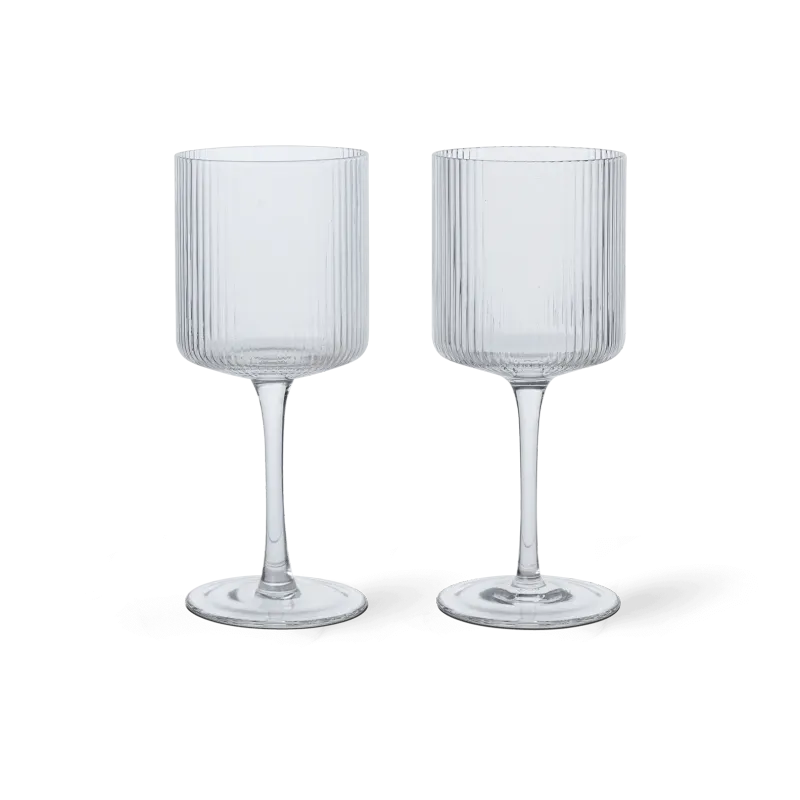 Alternativ bild 0 för ferm LIVING - Ripple Vit Wine Glasses Set of 2 Clear