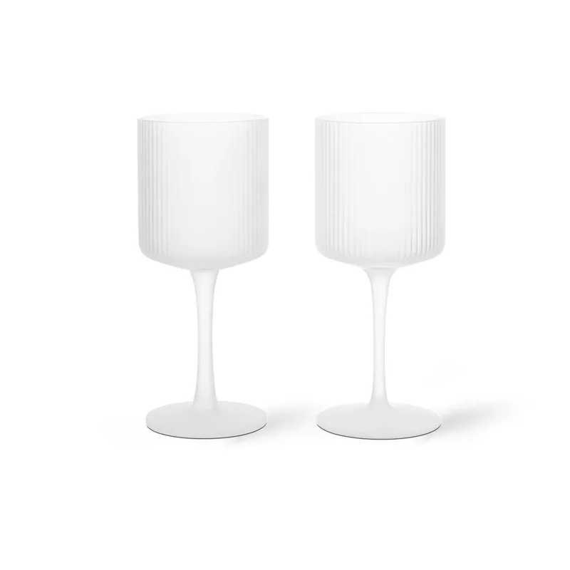 Alternativ bild 0 för ferm LIVING - Ripple Vit Wine Glasses Set of 2 Frosted