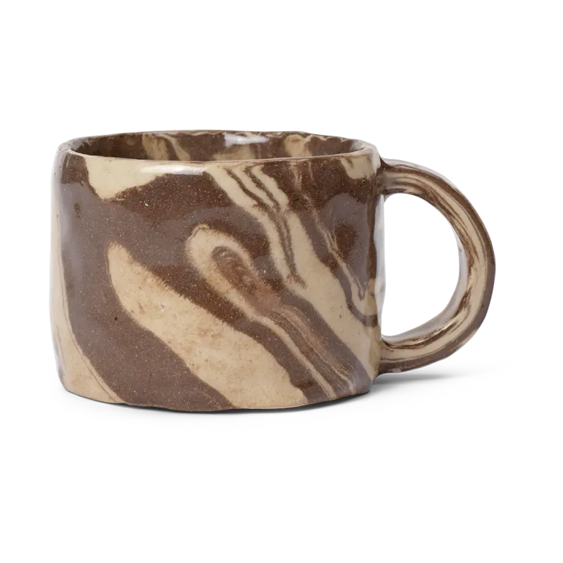 Alternativ bild 0 för Ferm Living - Ryu Mug  - Mugg - Low - Sand/Brown - W8.5 x D11 x H6.3 cm