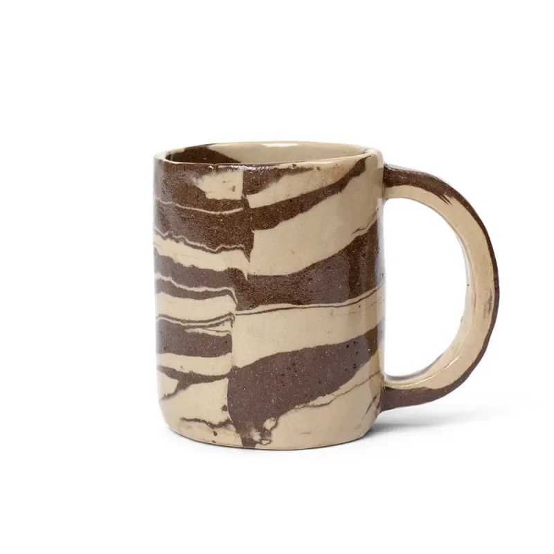 Alternativ bild 0 för Ferm Living - Ryu Mug  - Mugg - Tall - Sand/Brown - W7.7 x D12 x H9.5 cm
