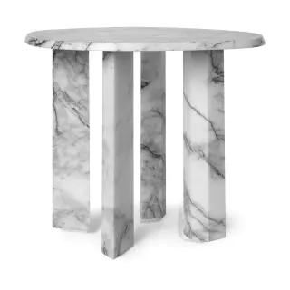 Produktfoto för Ferm Living - Taula Side Table  - Samtalskort - White/Charcoal - Ø: 54.4 x H: 45 cm