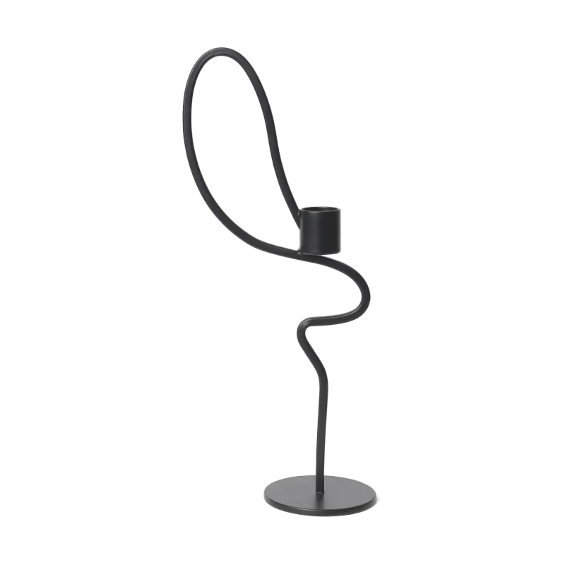 Alternativ bild 0 för ferm LIVING - Valse Candle Holder High Black ferm LIVING