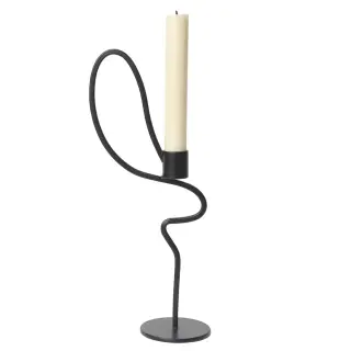 Produktfoto för ferm LIVING - Valse Candle Holder High Black ferm LIVING
