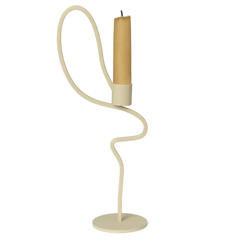 Alternativ bild 0 för Ferm Living - Valse Candle Holder - Ljusstake - Valse Candle Holder - High - Cashmere - W11.7 x D7 x H28 cm