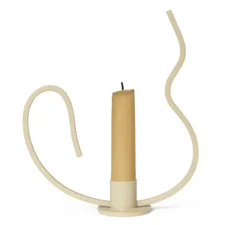 Produktfoto för Ferm Living - Valse Candle Holder - Ljusstake - Valse Candle Holder - Low - Cashmere - W16 x D4.4 x H18.4 cm