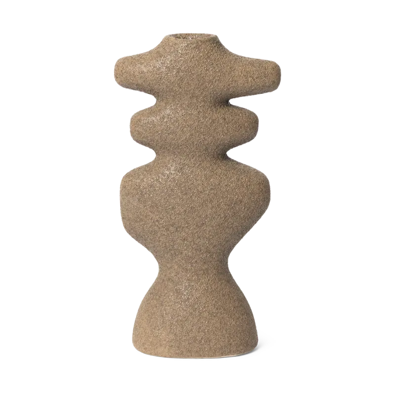 Alternativ bild 0 för ferm LIVING - Yara Candle Holder Large Dark Sand ferm LIVING