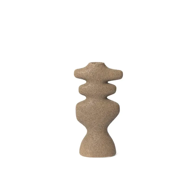 Alternativ bild 0 för ferm LIVING - Yara Candle Holder Large Dark Sand ferm LIVING