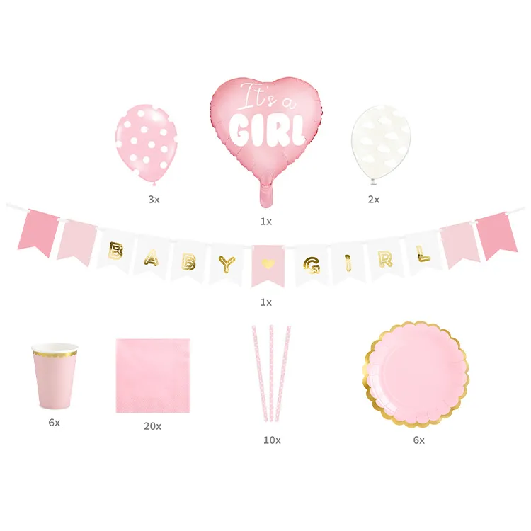 Alternativ bild 0 för Festpaket "It's A Girl" 49-delar