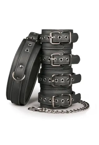 Produktfoto för FETISH SET MED BOJOR - KOPPEL/HÄNDER/FÖTTER