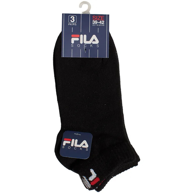 Bild 2 för FILA Strumpor 3P Quarter Plain Socks Svart Strl 39/42