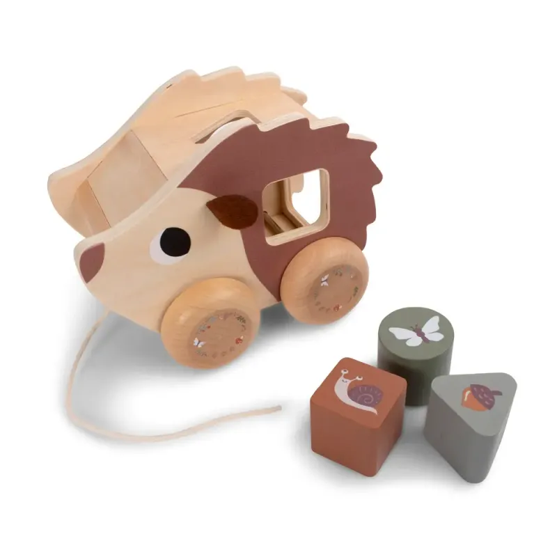 Alternativ bild 0 för Filibabba Pull Along Toy - Henning the Hedgehog with Shape Sorter