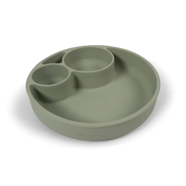 Alternativ bild 0 för Filibabba Silicone divided plate - Green