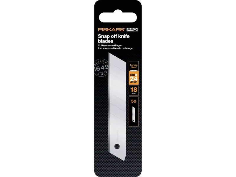 Alternativ bild 0 för Fiskars CarbonMax Snap-off Knife 18mm Blades 5 pack