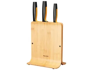 Produktfoto för Fiskars Functional Form, Knivblock, Rostfritt stål, Bamboo, Plast, Rostfritt stål, Rostfritt stål, Trä, Svart, Orange