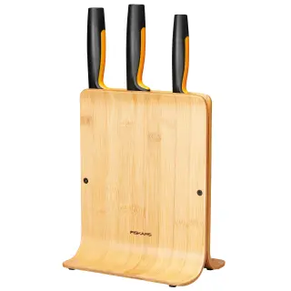 Produktfoto för Fiskars Functional Form, Knivblock, Rostfritt stål, Bamboo, Plast, Rostfritt stål, Rostfritt stål, Trä, Svart, Orange