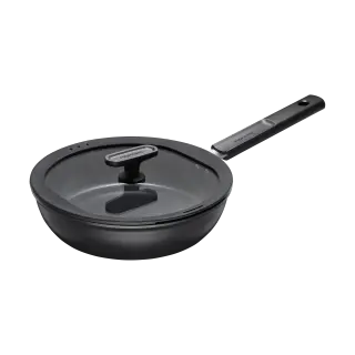 Produktfoto för Fiskars - Hard Face keramisk traktörpanna med lock 24 cm