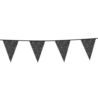Produktfoto för Flaggbanderoll Glitter Svart 6m