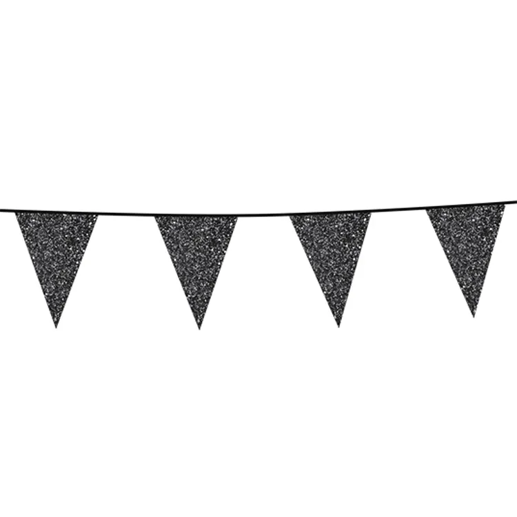 Alternativ bild 0 för Flaggbanderoll Glitter Svart 6m