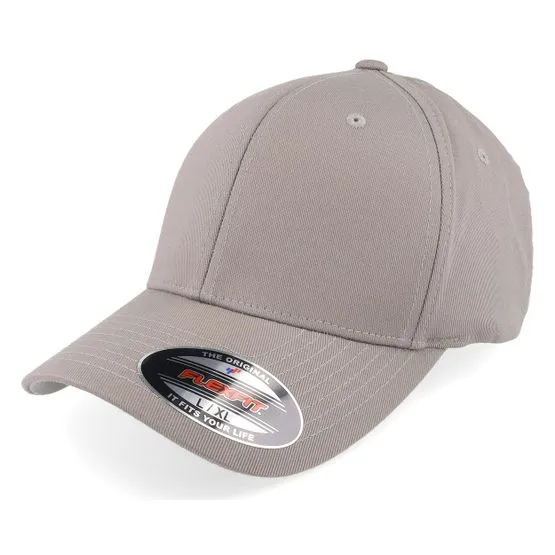 Bild 1 för Flexfit - Grå flexfit Keps - Grey Flexfit Wooly Combed @ Hatstore