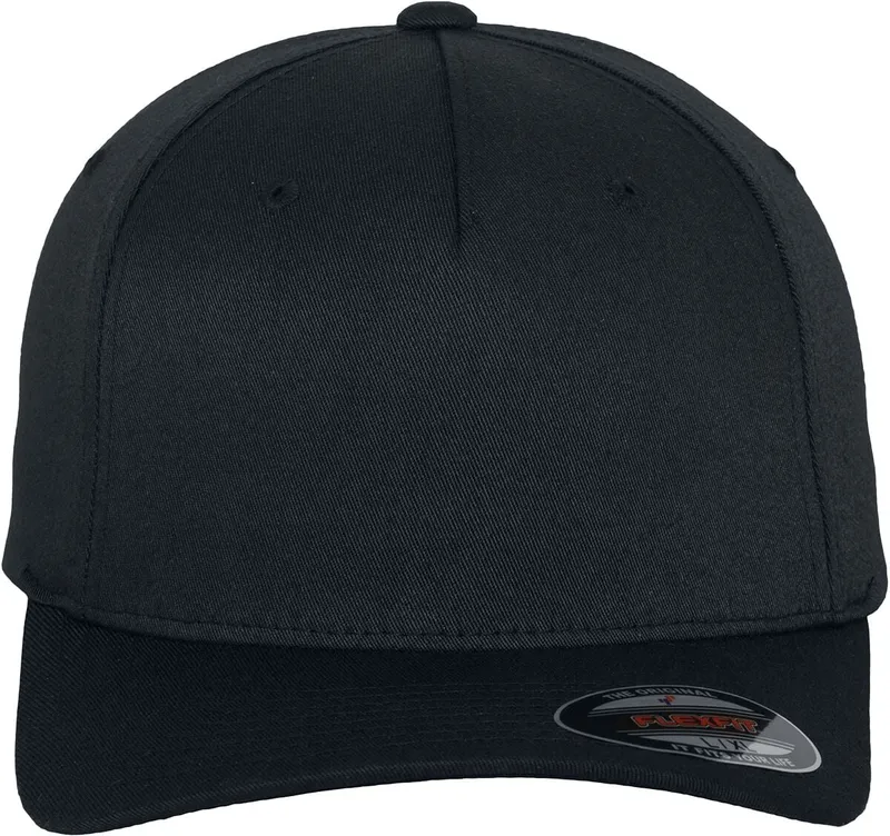 Bild 1 för Flexfit - Svart flexfit Keps - A-Frame Black Flexfit @ Hatstore