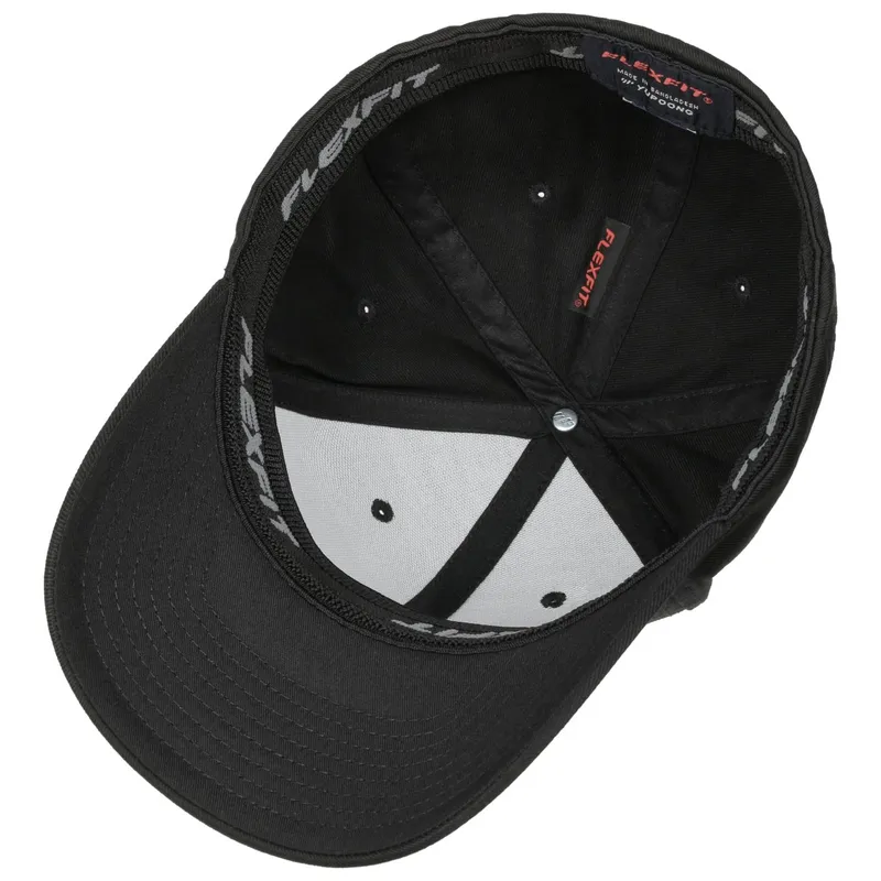 Bild 3 för Flexfit - Svart flexfit Keps - Black With Black Undervisor Flexfit Wooly Combed @ Hatstore