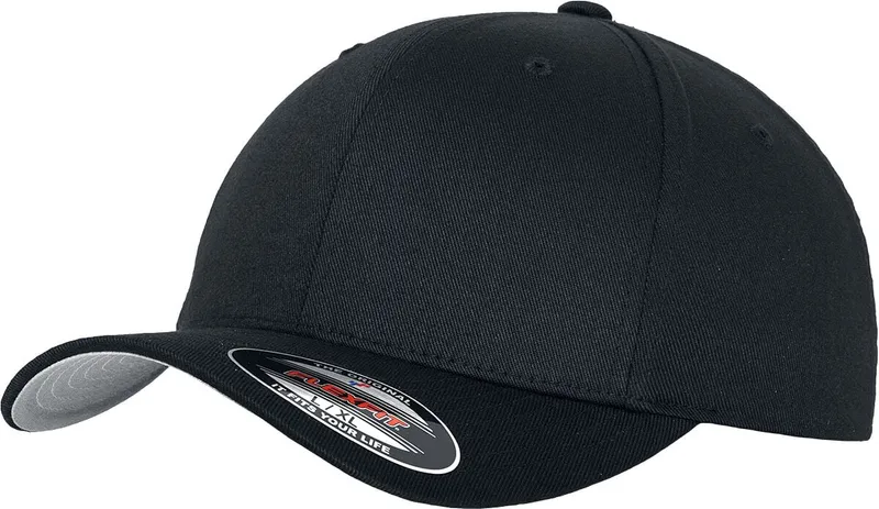 Bild 1 för Flexfit - Svart flexfit Keps - Wooly Combed Black Flexfit @ Hatstore