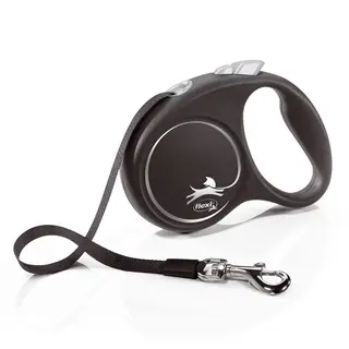 Produktfoto för flexi Black Design S bånd 5 m, 15 kg, sort