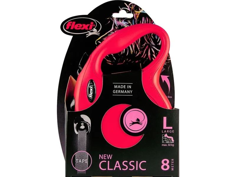 Alternativ bild 0 för Flexi New Classic L Tape 8m/50kg (Röd)
