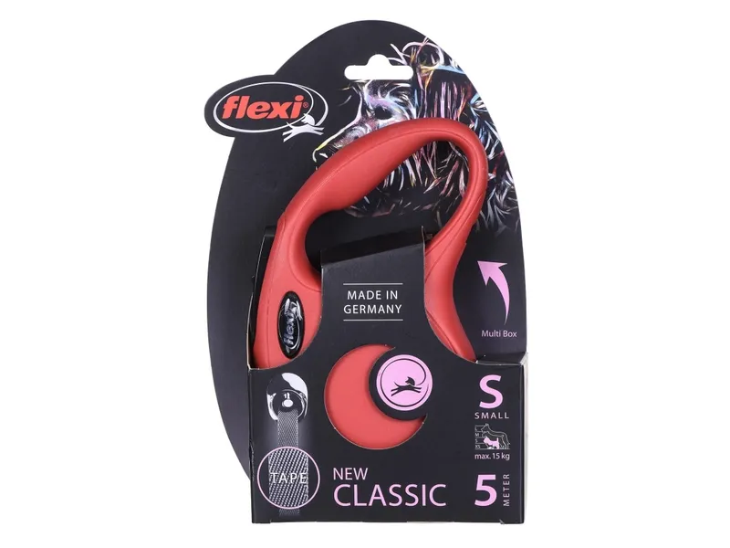 Alternativ bild 0 för Flexi New Classic S Tape 5m/15kg (Röd)