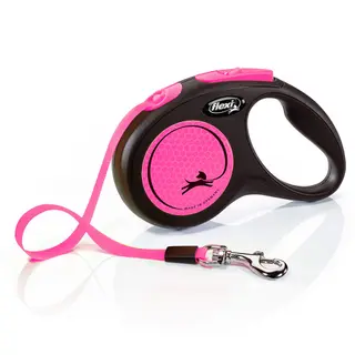 Produktfoto för Flexi New Neon Medium 5 m band/25 kg (Rosa)