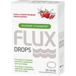 Produktfoto för Flux Drops Rabarber & Jordgubb 30 st