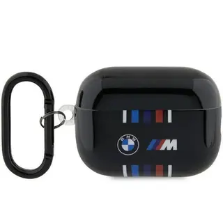 Produktfoto för Fodral BMW BMAP222SWTK AirPods Pro 2 gen fodral svart/svart flerfärgad linje