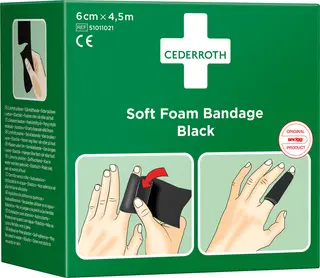 Produktfoto för FÖRBAND SOFT CEDERROTH SVART 6CMX4,5M | Beijerbygg Byggmaterial