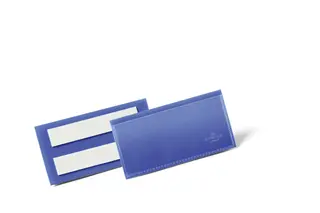 Produktfoto för Förvaringsficka/etiketthållare Hållbar 100x38 mm självhäftande blå - (50 st.)
