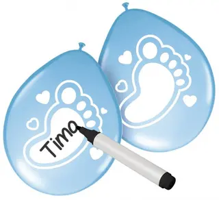 Produktfoto för Folat BV - Writable Balloons Birth Boy 6 pcs.