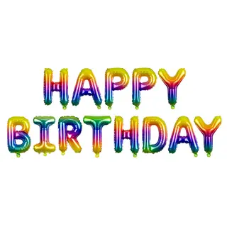 Produktfoto för Folieballon Happy Birthday, regnbue