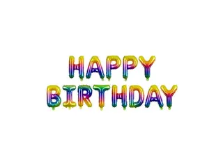 Produktfoto för Folieballon Happy Birthday, regnbue