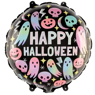 Produktfoto för Folieballong "HAPPY HALLOWEEN" Rund 45cm