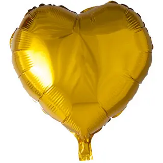 Produktfoto för Folieballong Hjärta Guld 46 cm