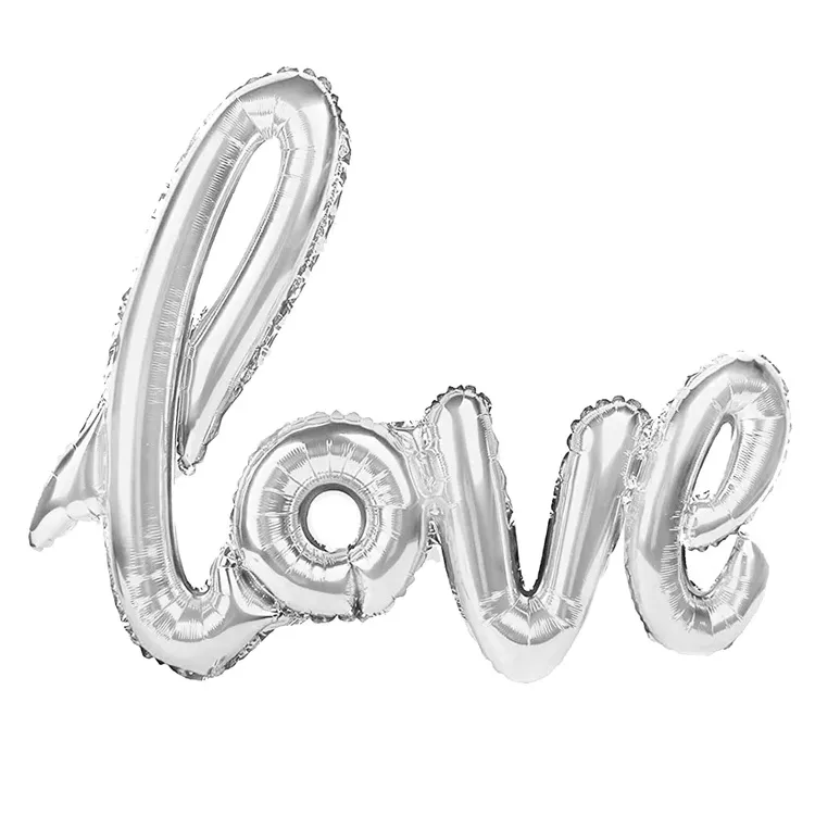 Alternativ bild 0 för Folieballong "love" Silver