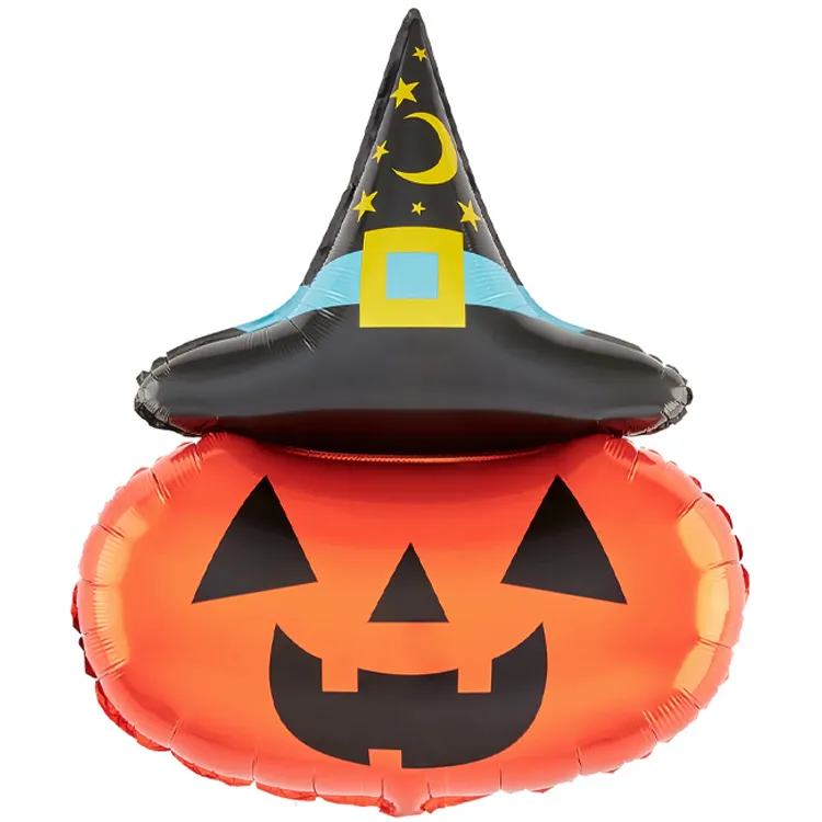 Alternativ bild 0 för Folieballong Pumpa Med Halloweenhatt 64x88cm
