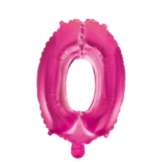 Produktfoto för Folieballong siffra 0-9 rosa 41 cm Siffra 0