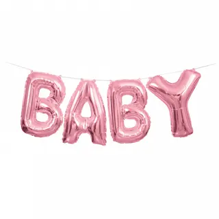 Produktfoto för Folieballongballonger färdigt kit - rosa baby