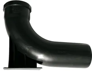 Produktfoto för Fotböj 110mm x 87,5°, lång - svart PP
