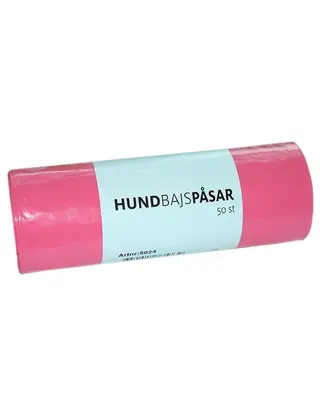 Produktfoto för FourFriends Bajspåse Rulle 50 pack (Rosa)